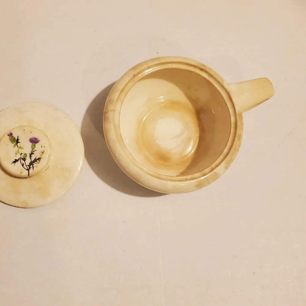 French Saxon Sugar Bowl,Vintage